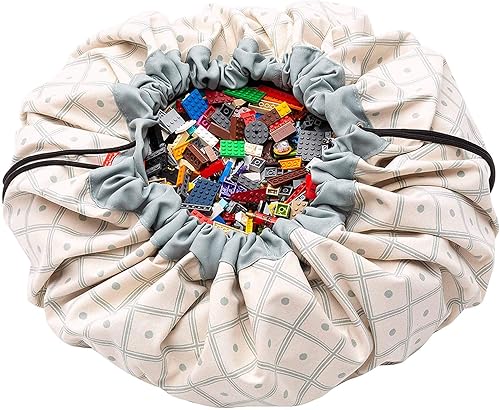 Play & Go Sac de Rangement pour Tapis de Jeu - Organiseur avec Cordon de Serrage pour Enfants - Grand Tapis de 140 cm pour Jouets - Nail Gallerys