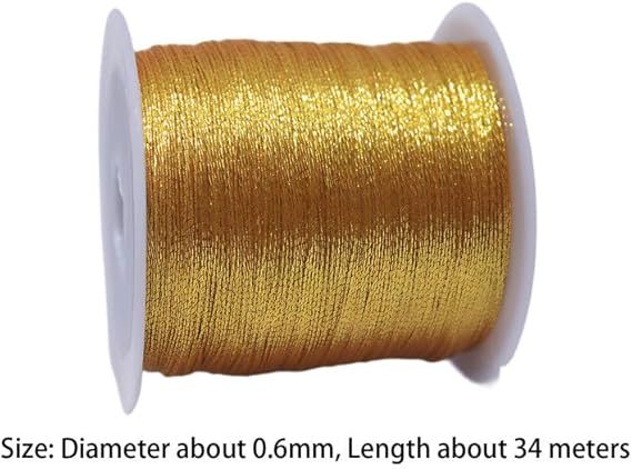 25 m de ficelle dorée pour travaux manuels, 0,8 mm de diamètre, fil métallique à broder, fil doré métallique pour loisirs créatifs, perles, emballage cadeau - Nail Gallerys