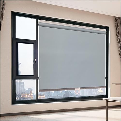 Sonakia Stores Enrouleurs De Fenêtres, Stores À Rouleau Occultant 99%, Stores Temporaires sans Perçage, Stores Enrouleurs Pare-Soleil Auto-rétractables, Rideaux D'intimité,grey-85x100cm/33 * 39in - Nail Gallerys