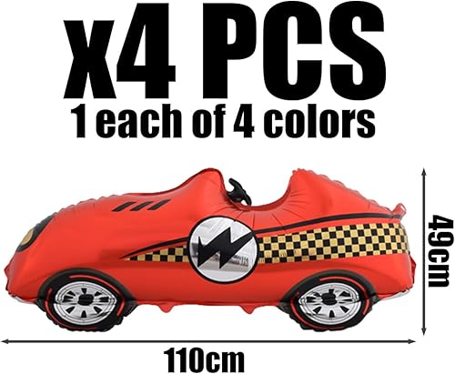 LCIEFKAE 4 Pièces Films en Aluminium De Course, Décoration Automatique, Personnalité Créative, Tournage D'Accessoires Gonflables De Fond, Décoration De Fête d'anniversaire pour Enfants. - Nail Gallerys