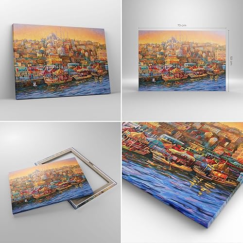 Deco Cadre Décoration Salon Couleurs Ville Turquie Moderne Impression sur Toile 120x80cm Image Tableau Decoration Murale Chambre Horizontal Art Wall Grand Tableaux Decoratifs Muraux AA120x80-4987 - Nail Gallerys