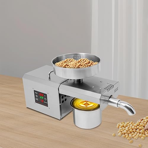 Kangten - Presse-huile en acier inoxydable - Contrôle de la température - 600 W - Pour arachides, soja, colza - Nail Gallerys