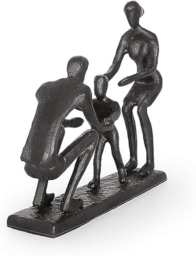 Aoneky Statuette de Famille 3 - Sculpture en Fer Rustique Mère et Enfant - Cadeau pour Mère, Père - Décoration de la Maison pour Anniversaire de Mariage - Nail Gallerys