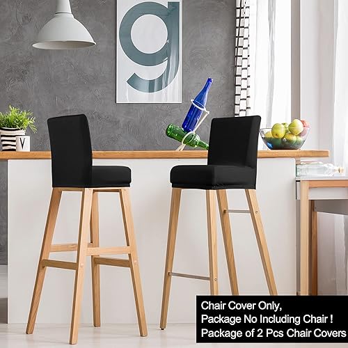 PICCOCASA Housse de Chaise de Bar Chaise Haute Tabouret Dossier Protecteur pour Salle à Manger Extensible Bande Elastique Noir 4pcs - Nail Gallerys