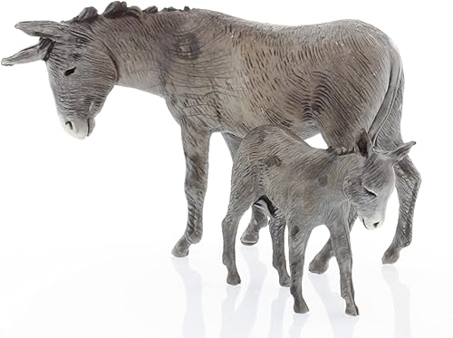Moranduzzo Âne et Ânon pour Crèche de 8 Cm Échelle 1:22 - Figurines de Crèche Indestructibles - Peinture Finition à la Main, Produit Officiel, Fabriqué en Italie, Sculpteur M. Landi - Nail Gallerys