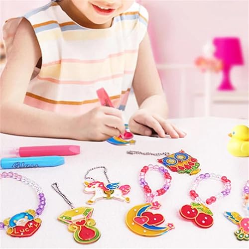 Goplnma Kit d'Art et d'Artisanat de Peinture de Cristal, Décoration de Fenêtre de Noël, Pendentifs Sans Cuisson pour Bricolage - Nail Gallerys