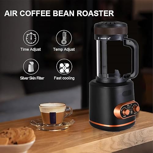 Torréfacteur électrique Professionnel, Torréfacteur De Grains De Café avec Minuterie De 30 Minutes, Capacité De 300 G, Réglage De L'air Froid/Chaud Et De La Vitesse du Vent, pour Café-Boutique - Nail Gallerys