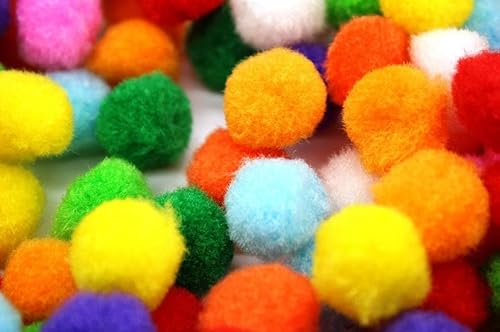 Lot de 100 pompons de 20 mm pour loisirs créatifs, loisirs créatifs et décorations artisanales assorties, couleurs mélangées, doux et moelleux - Nail Gallerys