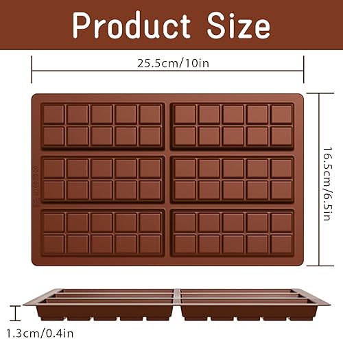 Lot de 3 Moule à Tablette de Chocolat Profond, Moule À Chocolat En Silicone, Moule à Chocolat Antiadhésif Pour Morceaux De Chocolat Protéiné Barre - Nail Gallerys