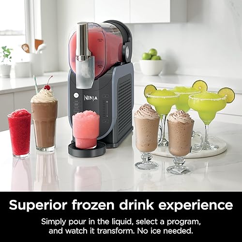 Ninja FS301 Machine professionnelle avec technologie RapidChill, machine à boissons et à slushie de 250 ml, 5 programmes prédéfinis, margaritas congelées, frappes et plus encore, accents premium, noir - Nail Gallerys