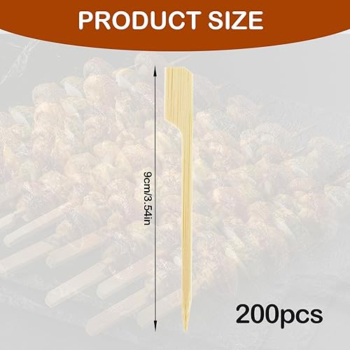 Pique Brochette Bois, 200 Pièces Brochettes en Bambou en Bois De 9 Cm, Pique Aperitif en Bambou De Cocktail Brochettes pour Barbecue, Cocktails, Fruits, Grillades, Boissons, Fondue - Nail Gallerys