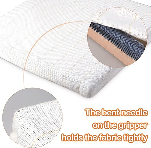 JTVTW Gripper Strip Frames Punch Needle Rug Hooking Frame Cadre à broder avec aiguilles 50 x 50 cm (gris bleu) - Nail Gallerys