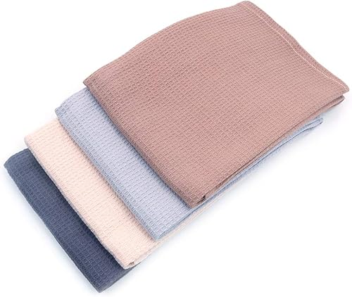 Shiwaki Lot de 4 essuie-Mains en Coton Naturel, 18 x 25,5 Pouces Serviettes Souples absorbantes pour Les Mains la Salle de Sport, Le Yoga, Le thé, Le torchon, la Table à Manger - Coler Mixte - Nail Gallerys