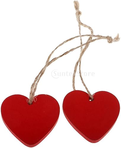 YSSMAO 10 pièces 40x40mm Simple Peint Suspendre en Bois Formes de Coeur en Bois Plaque Plaque Signe Message Decoration Cadeau Terrain de Porte DIY Accessoires - Nail Gallerys