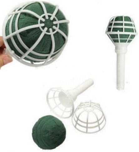 Lot de 6 supports de bouquet de mariée en mousse avec poignée florale et col en dentelle pour fleurs de mariage artificielles - Nail Gallerys