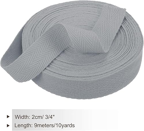 PATIKIL Ruban en Sergé de Coton 20mm(3/4') 10 Yards Ruban en Coton Biais pour Couture, Emballage Cadeau, Loisirs Créatifs, DIY Gris Pâle - Nail Gallerys