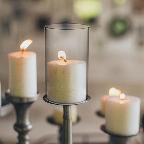 GANAZONO Bougeoir cylindrique en Verre:2pcs Coupe-Vent Bougeoirs Votifs Verre à Bougie Cylindre en Verre Ensemble De Porte-Bougie Ouragan Clair Chandelier Un Verre Bougie Fournitures - Nail Gallerys