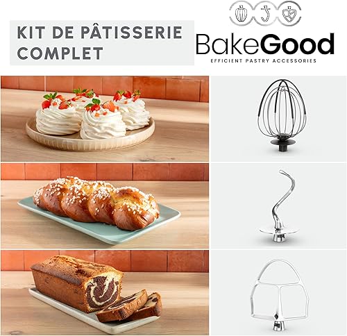 Moulinex Bake Partner Kitchen Machine QA521B25 Pétrisseur planétaire puissant 1100 W Puissance durable Kit d'accessoires BakeGood - Nail Gallerys