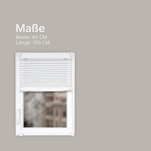 Store plissé (60 cm x 150 cm) Klemmfix – Sans perçage – Store enrouleur à pincer, translucide mais opaque, store enrouleur Easyfix pour fenêtre et porte - Nail Gallerys
