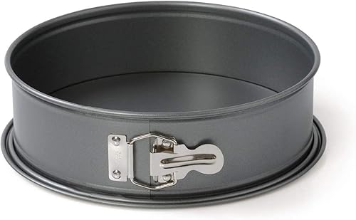 ORIGINAL KAISER Gourmet Moule à charnière rond 20 cm Fond plat Moule à gâteau rond antiadhésif Moule à gâteau anti-fuite Résistant à la chaleur jusqu'à 230 °C Gris - Nail Gallerys