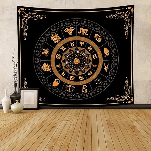 Pechiwuo Tenture Murale Constellation Tapisserie Murales 130 x 150 cm Boussole Divinatoire Tapisseries Tenture Murale 3D Runes Grande Tapisserie Pour Salon Chambre C772 - Nail Gallerys
