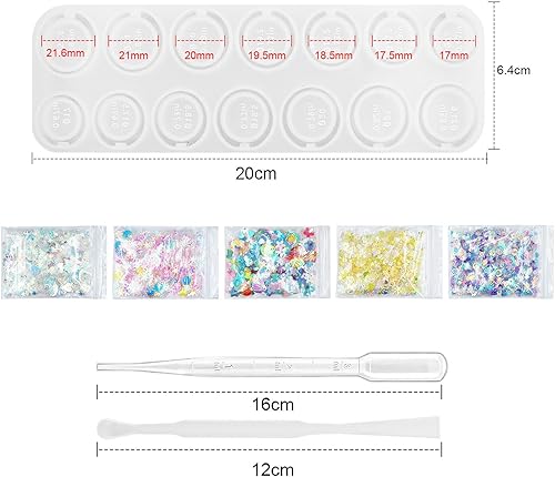 Celepoir Kit de Bijoux en Résine Époxy, Moules en Silicone pour Bagues en Résine Époxy, Moules en Silicone pour Bijoux DIY, pour Fabriquer des Bagues, Pendentifs et Créations de Ornement à la Main - Nail Gallerys