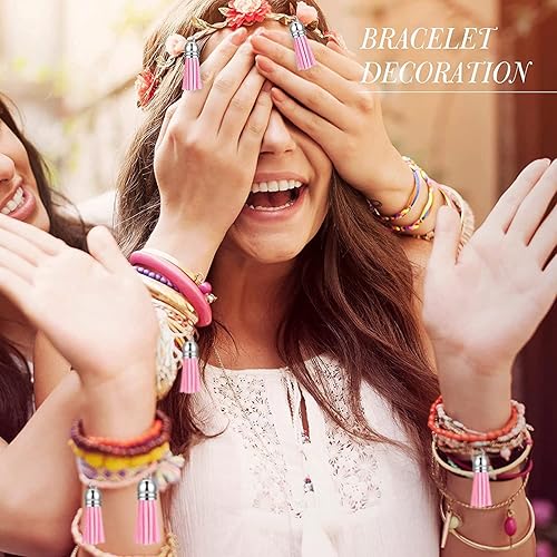 Povxlum 200 PièCes Porte-CléS Glands Pendentifs Porte-CléS DéCoration Glands avec Boucle pour Bricolage Artisanat Faisant des Fournitures - Nail Gallerys