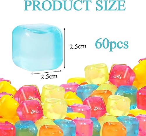 KEELYY Lot de 60 Glaçons Réutilisables en Plastique, sans BPA, pour Refroidir les boissons, Cocktails, Whisky, Vin, Multicolore - Nail Gallerys