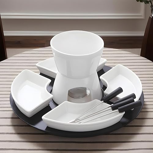 ZHUMCCY Fondue Au Chocolat, Fondue Chocolat en Céramique Fondue Chocolat Bougie Fondue Chocolat Fruits Fondue Au Chocolat Maison pour Chocolat, Beurre Et Fromage - Nail Gallerys