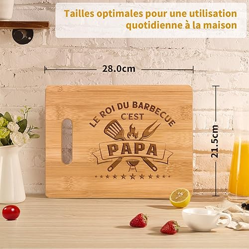 Cadeau Fete Des Peres, Cadeau Papa, Planche À Découper En Bambou Personnalisée 'le Roi Du Barbecue C'est Papa' - Cadeau Anniversaire Papa, Cadeau Papa Idéal Pour La Fête Des Pères, Anniversaire, Noël - Nail Gallerys