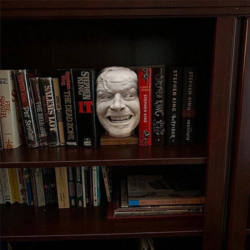 CaCaCook Serre-Livres, Sculpture de The Shining Bookend - Library Here?s Johnny Sculpture, Résine, Ornement Serre-Livres de Bureau (Blanc) - Nail Gallerys