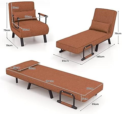 FANTASK Fauteuil Pliant 4 en 1 avec Fonction lit, Fauteuil Convertible, avec Dossier réglable et Coussin Amovible, Gris Clair - Nail Gallerys