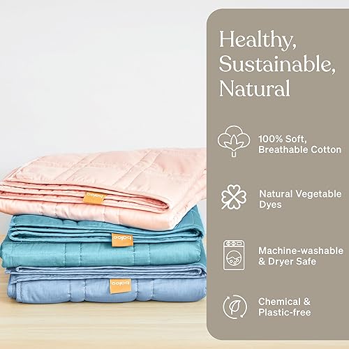 Baloo Couverture lestée pour enfants et adultes (bleu indigo 4 kg, 100 x 150 cm, mini taille) rafraîchissante et 100 % coton, lavable en machine et passe au sèche-linge, avec garnissage en - Nail Gallerys