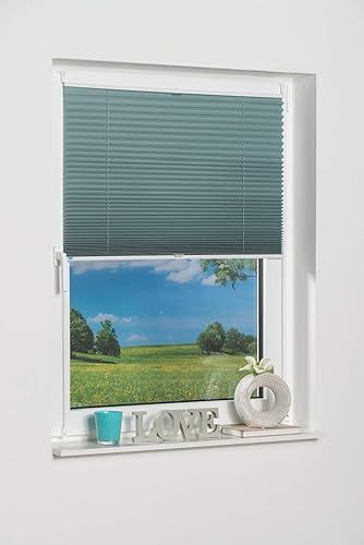 K-home Store plissé occultant Klemmfix Palma Bleu pétrole, Tissu, pétrole, 60 x 130 cm - Nail Gallerys