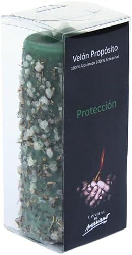 Bougie de protection avec sels et résines - Bougie ésotérique artisanale verte 5,5 x 14 cm - Nettoyage énergétique et contre les mauvaises énergies - Ritualisée et 100 % naturelle - Les bougies de - Nail Gallerys