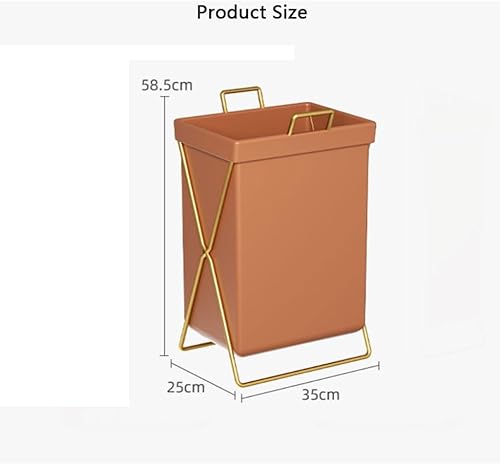 Corbeille Panier à linge pliable X-Frame avec trieur de sacs en cuir, cadre en métal noir/or, panier à linge de luxe pliable pour vêtements sales avec couvercle Buanderie - Nail Gallerys