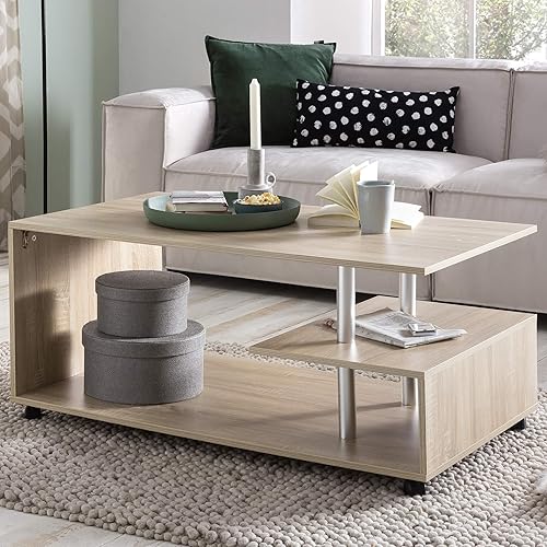 FineBuy Design FineBuy 105 x 48,5 x 60 cm rotative à roulettes | Table Basse Table Basse | Table Basse Table de Salon | Table Basse avec Espace de Rangement - Nail Gallerys