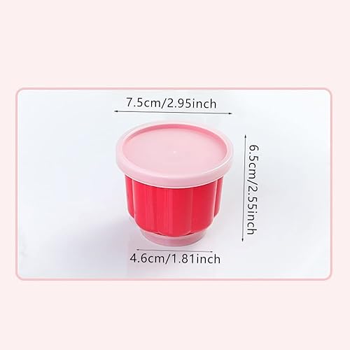 Lot de 9 moules à pudding, moules à crème pâtissière avec couvercle en plastique, moules réutilisables pour gelée, gélatine, crème glacée - Nail Gallerys