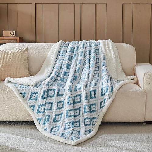 Wajade Plaid Polaire Sherpa Couverture Polaire Couverture de Canapé Plaid Fourrure Boheme Ultra Douce et Duveteuse Haute qualité-Green 123 * 153 - Nail Gallerys