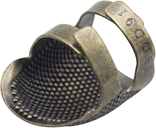 CENPEK Lot de 2 dés à coudre réglables en cuivre pour protéger les doigts des doigts - Accessoires de couture (S + M) - Nail Gallerys