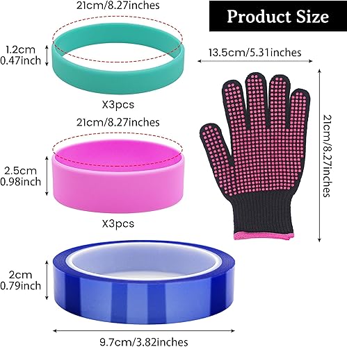 Kit universel de gobelets à sublimation, 2 gants chauffants pour sublimation, 6 bandes en silicone pour gobelet à sublimation, 1 ruban chauffant pour sublimation - Nail Gallerys