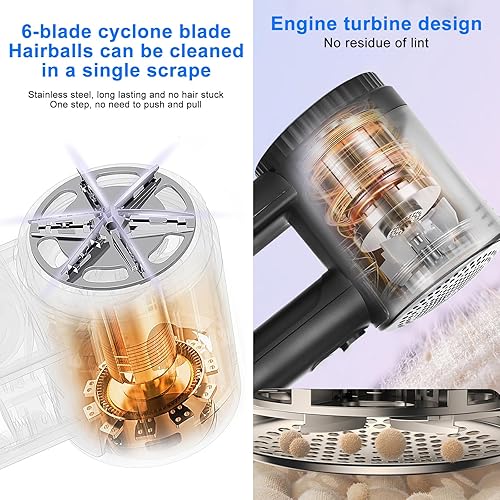 IGUGI Rasoir Anti Bouloche Électrique,Rasoir à Tissu Rechargeable,Anti Bouloche Vetement,Rechargeable Câble Type-C,à 3 Vitesses,Lame à 6 Branches,Écran LED,pour Les Vêtements et Les Meubles - Nail Gallerys