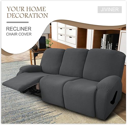 KFDZSW Housse Inclinable Indépendant, Housse De Fauteuil Élastique, Elastique Canapé Relax Sofa Housse pour 1 2 3 Place Fauteuil Relax, (Gris,3 Place) - Nail Gallerys