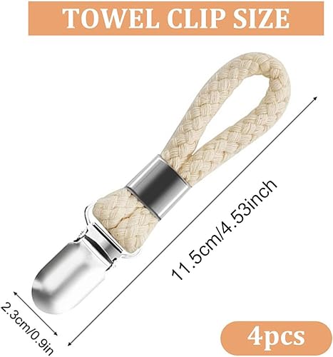 Pince à Serviette,4 pcs Crochet Torchon en Métal avec Coton Tissé Pince Torchon Solides Accroche Torchon Cuisine pour des Armoires Cuisine et Salle de Bain à la Maison - Nail Gallerys