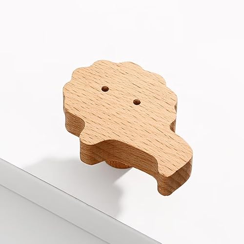 Lot de 4 crochets muraux en bois en forme de lion en bois pour chambre d'enfant, commode, tiroir, placard - Nail Gallerys