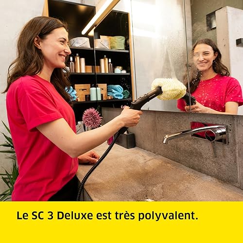 Kärcher Nettoyeur Vapeur SC 3 EasyFix Blanc, Pression Vapeur : 3,5 bar, Préchauffage : 30 s, Puissance : 1 900W, Surface : 75m², Réservoir : 1l, Cartouche Détartrante, Kit de nettoyage de sol, buses - Nail Gallerys