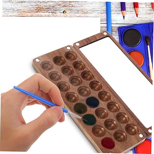 VILLCASE 3pièces Boîte à Peinture Aquarelle Bois De Noyer Miniature Palette De Mélange De Pigments Couleurs Pratique Pour Voyage Et Cours Art Idéale Pour Artistes Et Étudiants - Nail Gallerys