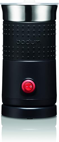 BODUM 11901-01EURO BISTRO Mousseur à lait chauffant électrique 600 W, bol inox détachable, Noir - Nail Gallerys