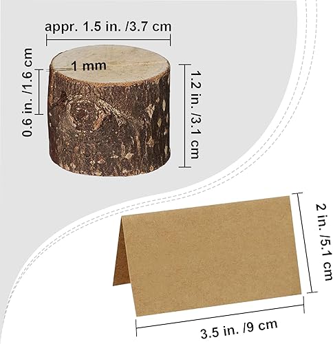 40 Pièces Stands en Bois Naturel Support, Porte Carte en Bois, Porte Carte Bois Mariage, Bois Naturel Support Photo Carte, pour Noël Anniversaire Fête d'anniversaire Mariage (Avec 40 Cartes Papier) - Nail Gallerys