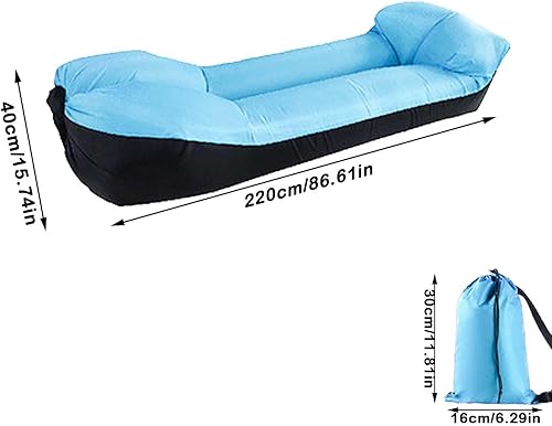 Chaise longue gonflable, chaise longue gonflable avec pochette de transport, chaise longue gonflable de camping, chaise longue gonflable anti-fuite pour adultes, chaise longue gonflable portable - Nail Gallerys